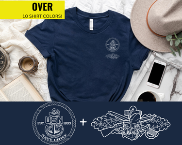 Navy Chief Seabee Qualification T-Shirt - Black & White Collection